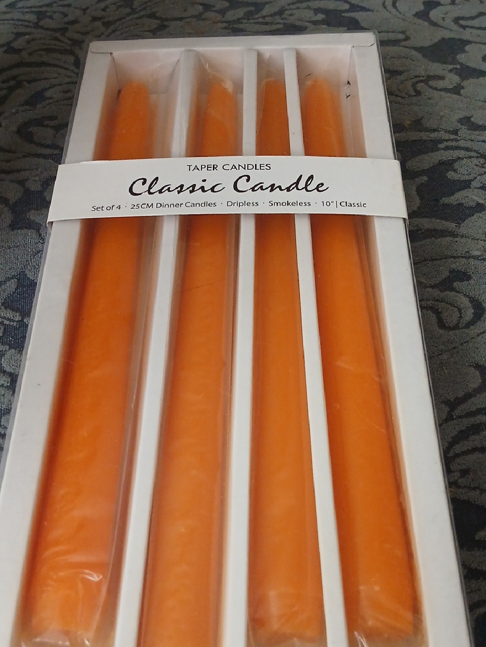 Orange Taper Candles - Set of 4